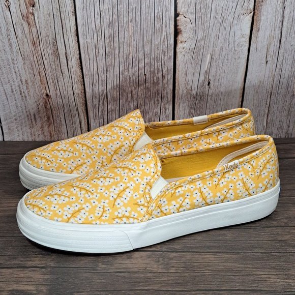 Keds Shoes - Keds Double Decker Yellow Floral Slip on Loafer Sneaker Women's Size 8